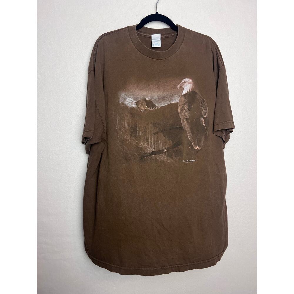 Lost Creek Outfitters Men's Short Sleeve Brown Bald Eagle Graphic Size 2XL
